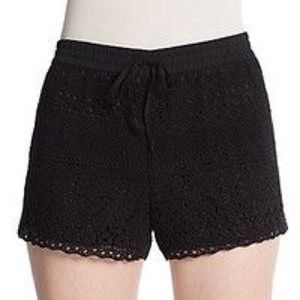 Black crochet shorts